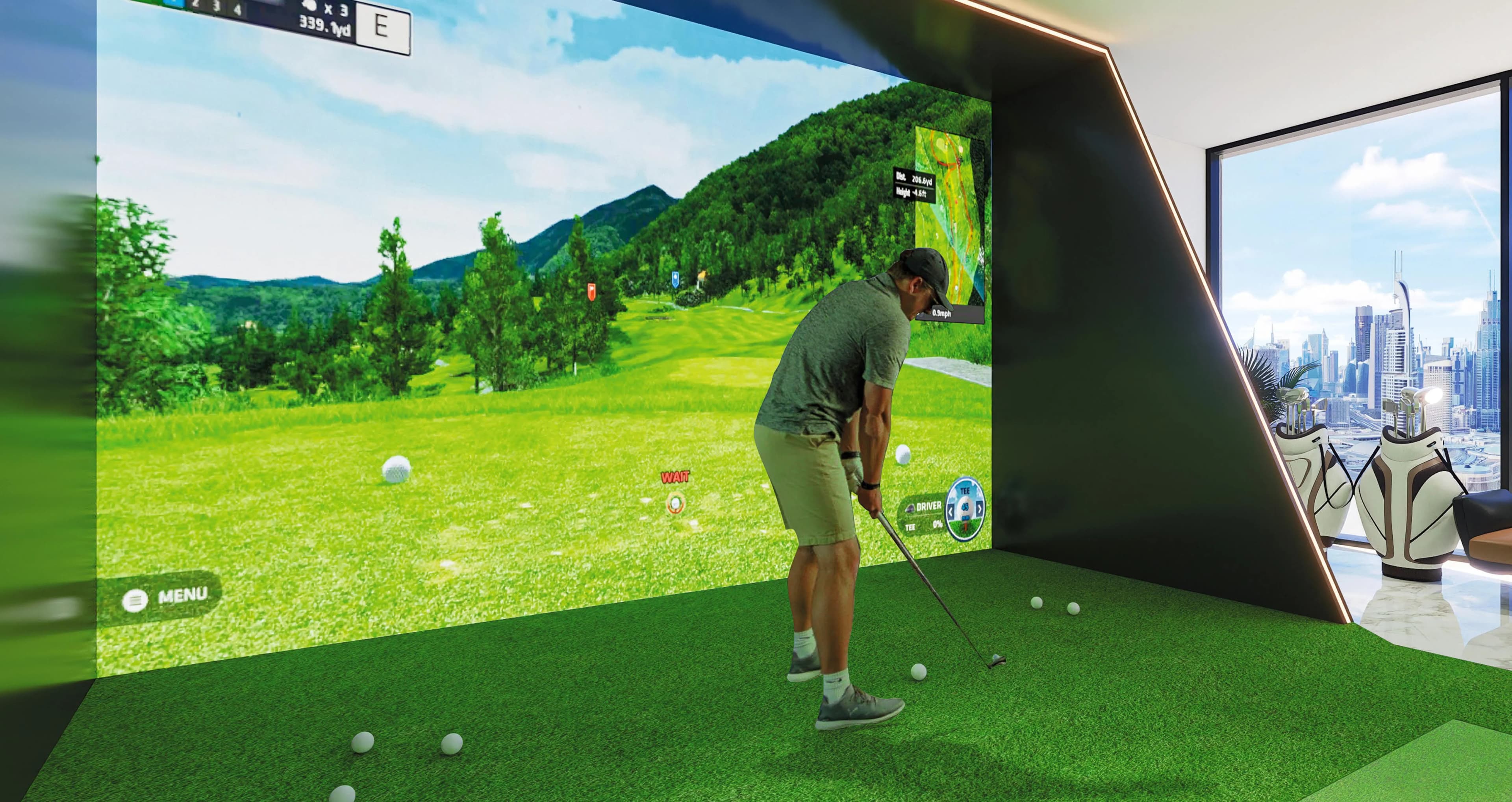 Vue Dorée amenity Golf Simulator - Palm Deira, Dubai - by Crystal Bay Development