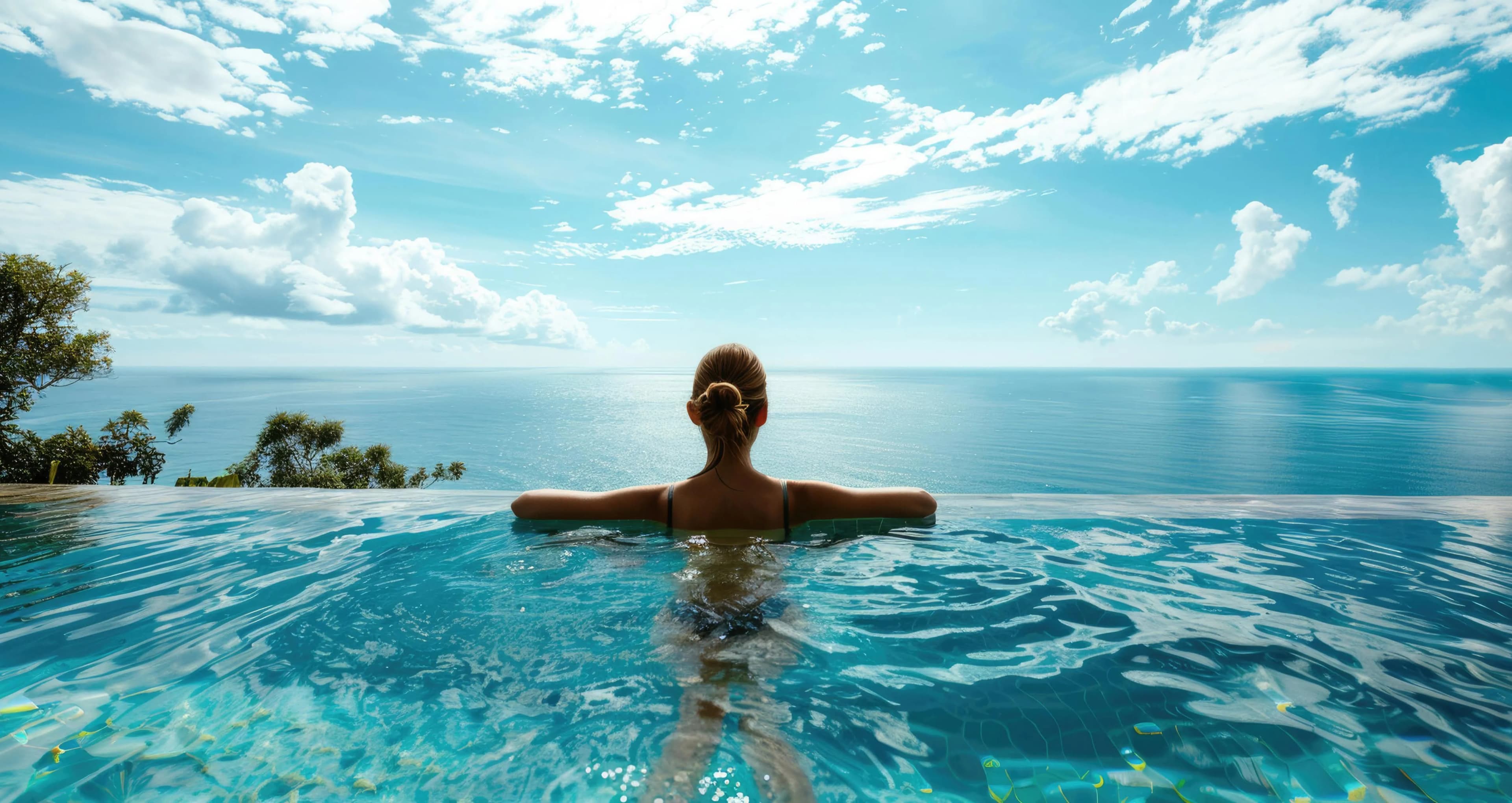 Vue Dorée amenity Infinity Pool - Palm Deira, Dubai - by Crystal Bay Development
