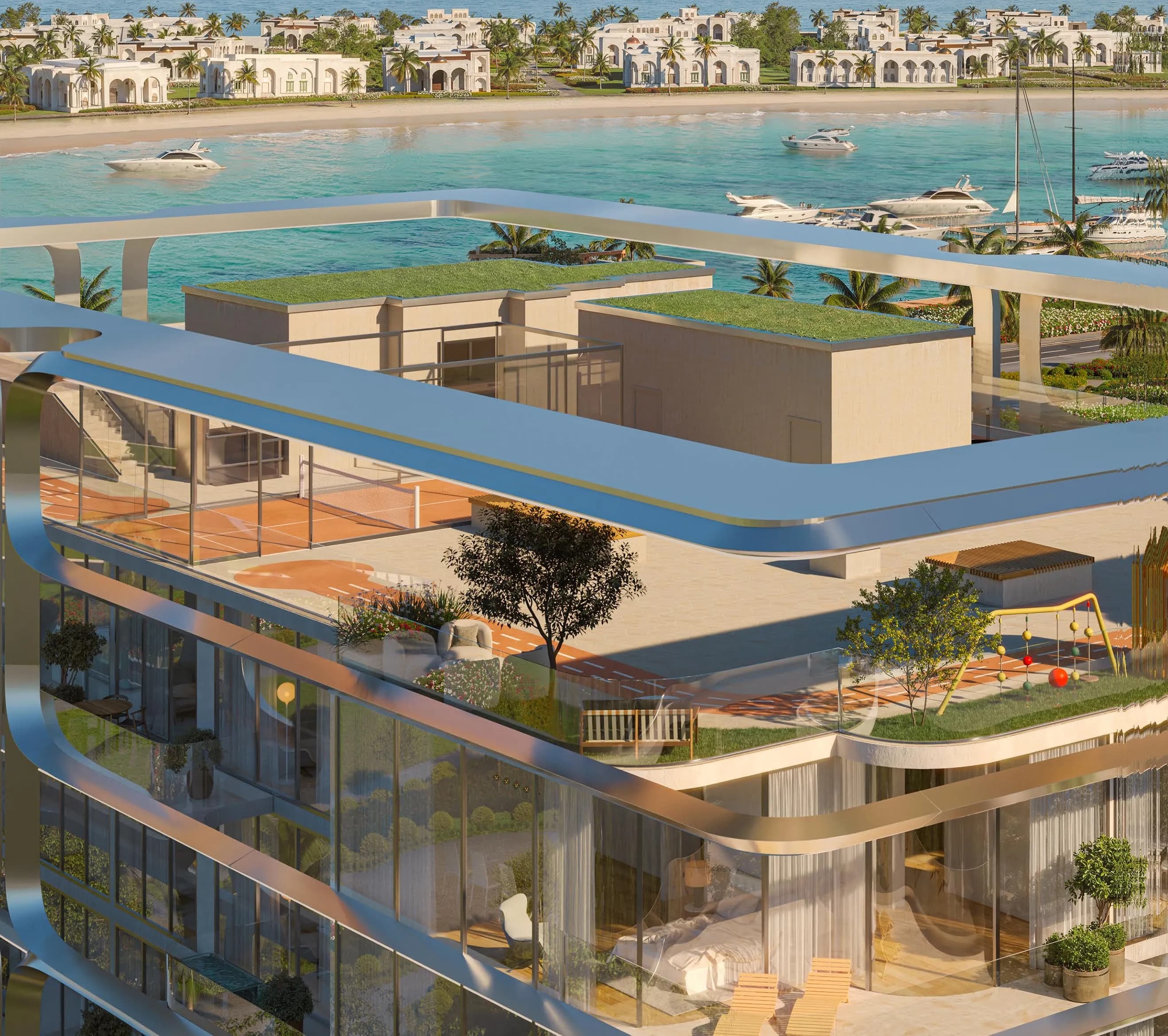 Vue Dorée amenity Roof Top Lounge - Palm Deira, Dubai - by Crystal Bay Development