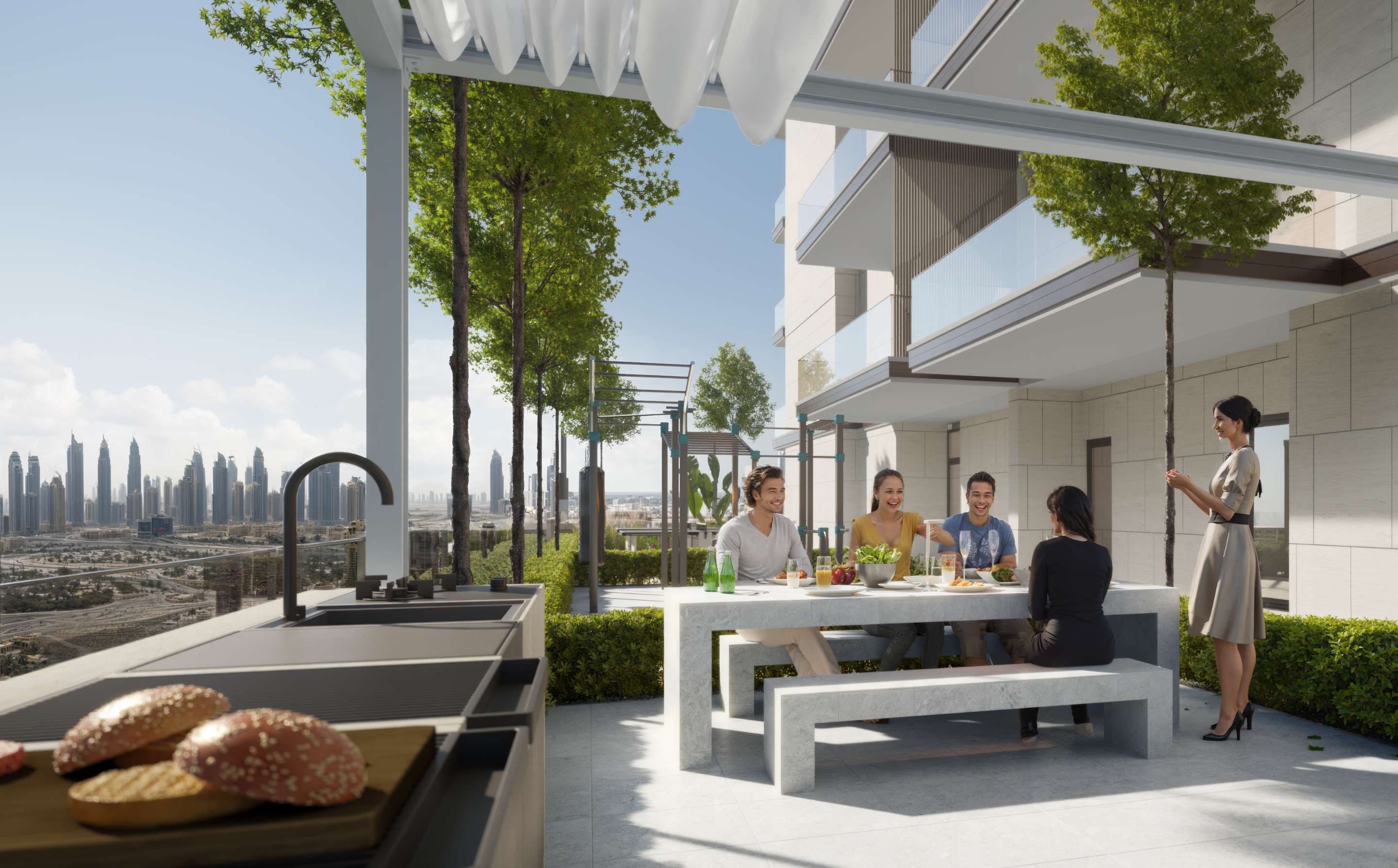 W1NNER Tower amenity Bbq & Dining Area - JVT (Jumeirah Village Triangle), Dubai - by Object 1