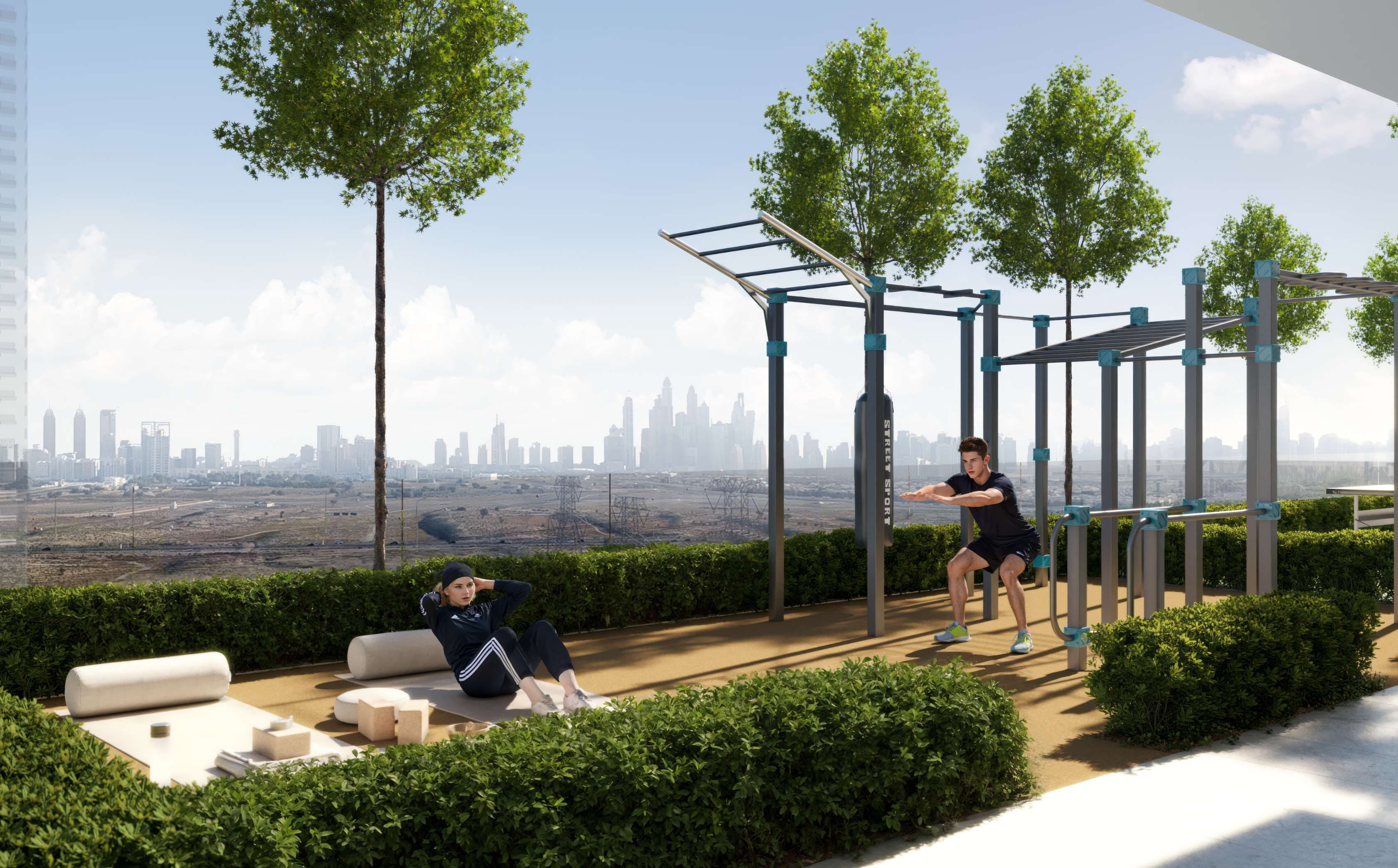 W1NNER Tower amenity Outdoor Gym - JVT (Jumeirah Village Triangle), Dubai - by Object 1