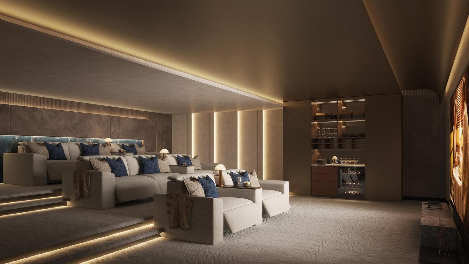 Waldorf Astoria Residences Yas amenity Cinema in Yas Island, Abu Dhabi, by ALDAR