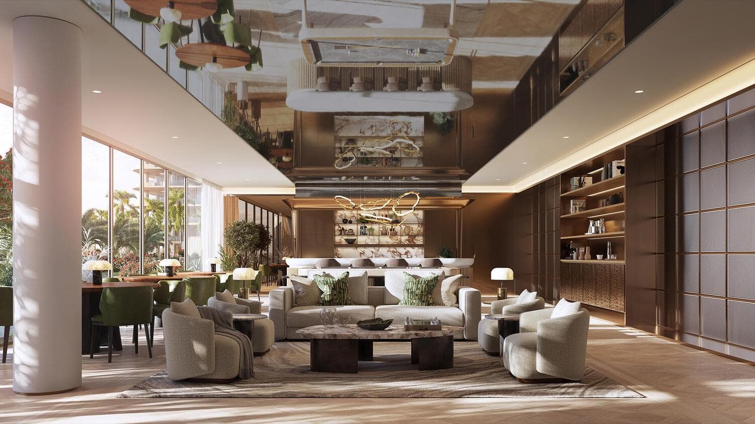 Waldorf Astoria Residences Yas amenity Lounge Area in Yas Island, Abu Dhabi, by ALDAR