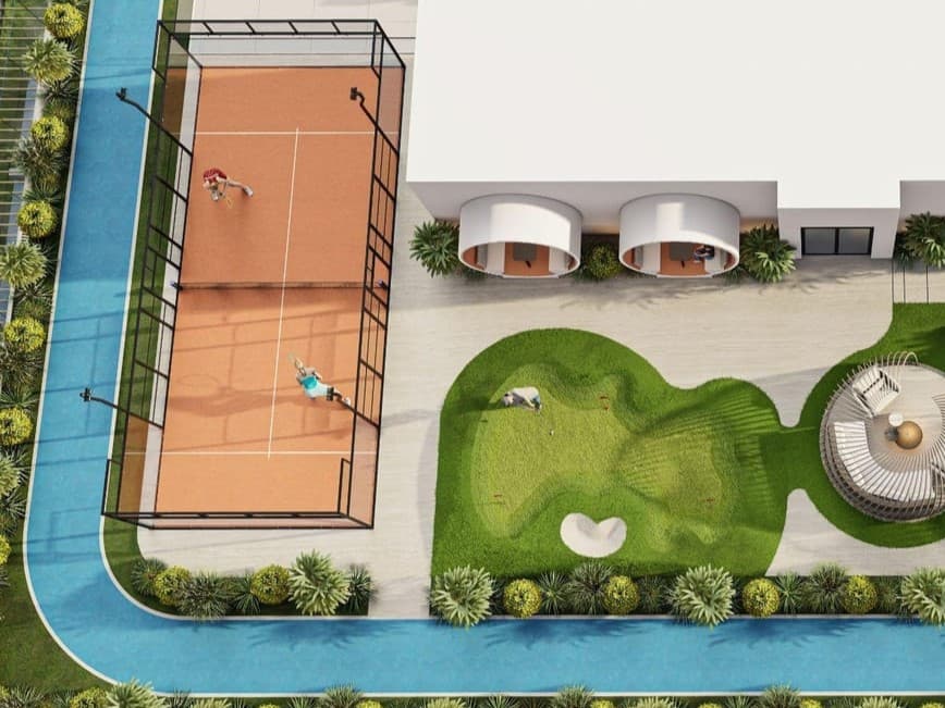 Wellington Ocean Walk amenity Mini Padel Court & Golf Course - Dubai Islands, Dubai - by Wellington Developments
