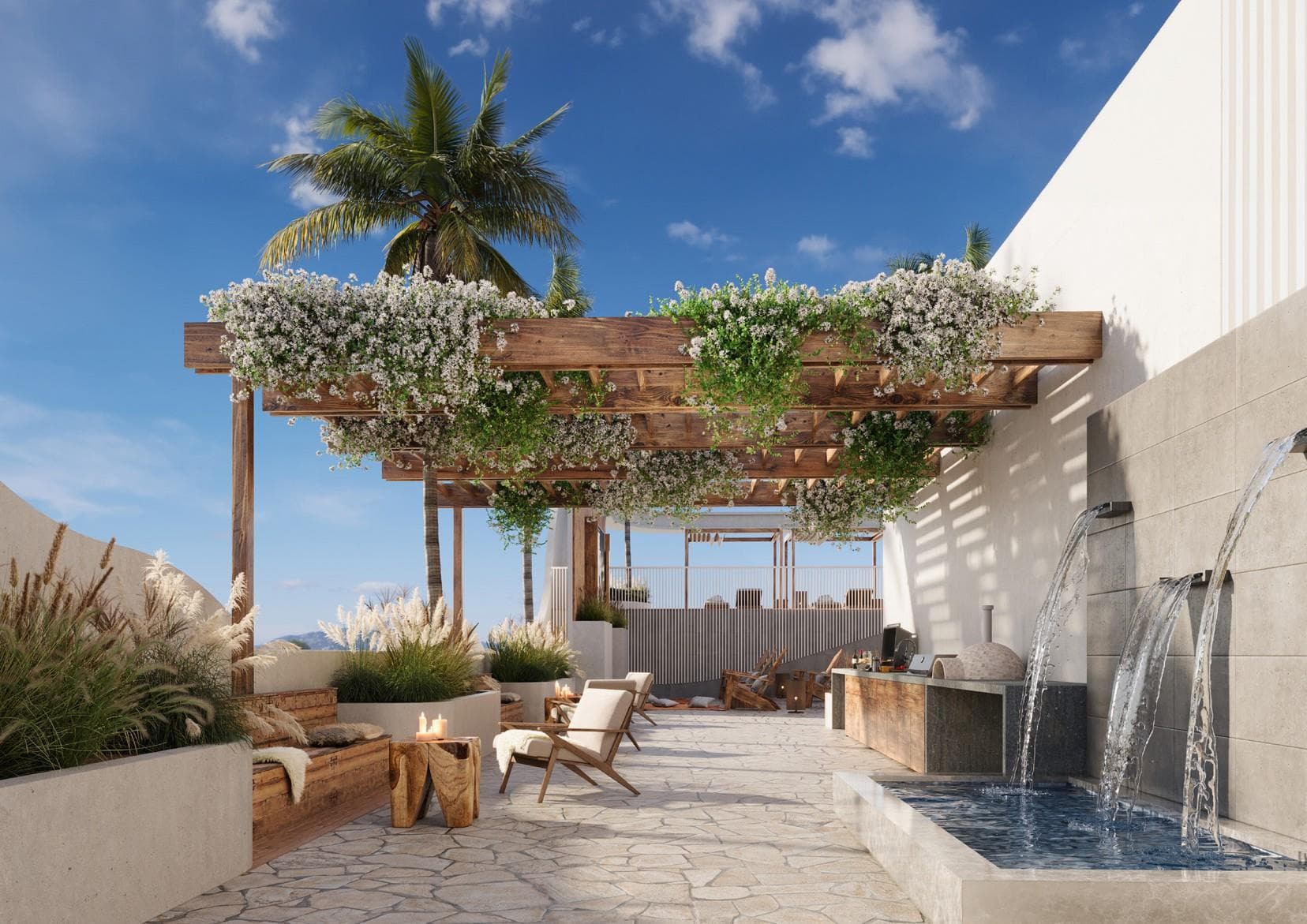 Weybridge Gardens 3 amenity Zen Garden With Water Feature - Dubailand Residence Complex, Dubai - by Leos