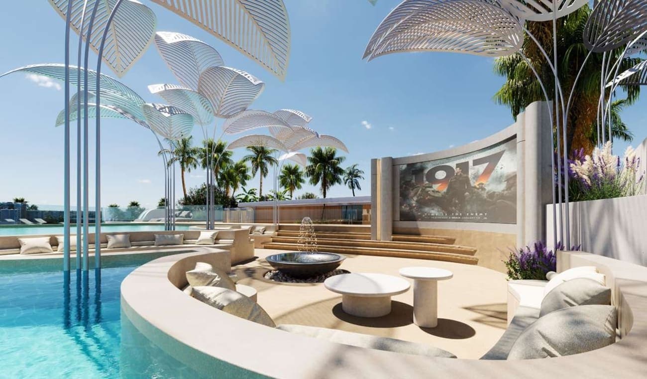 Weybridge Gardens 5 amenity Outdoor Cinema - Dubailand Residence Complex, Dubai - by Leos