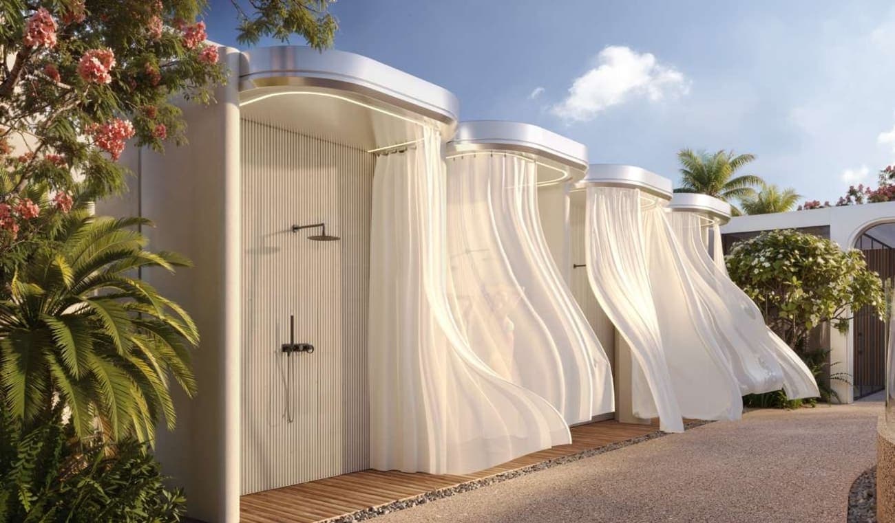 Weybridge Gardens 5 amenity Poolside Shower - Dubailand Residence Complex, Dubai - by Leos