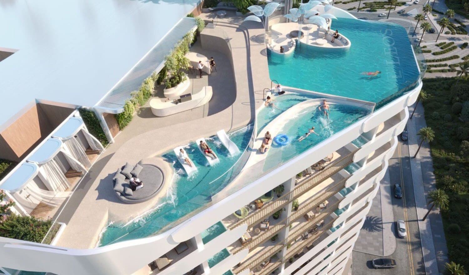 Weybridge Gardens 5 amenity Swimming Pools - Dubailand Residence Complex, Dubai - by Leos
