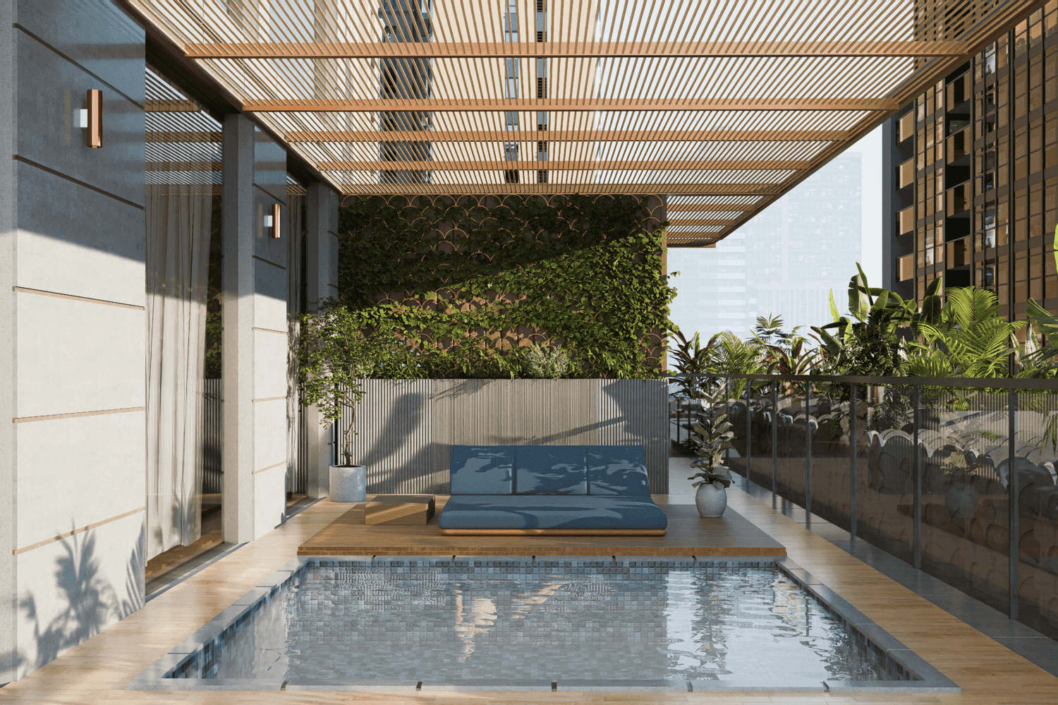 Whitestone Residences amenity Dip Pool in Al Satwa, Dubai, by Axiom Prime Real Estate