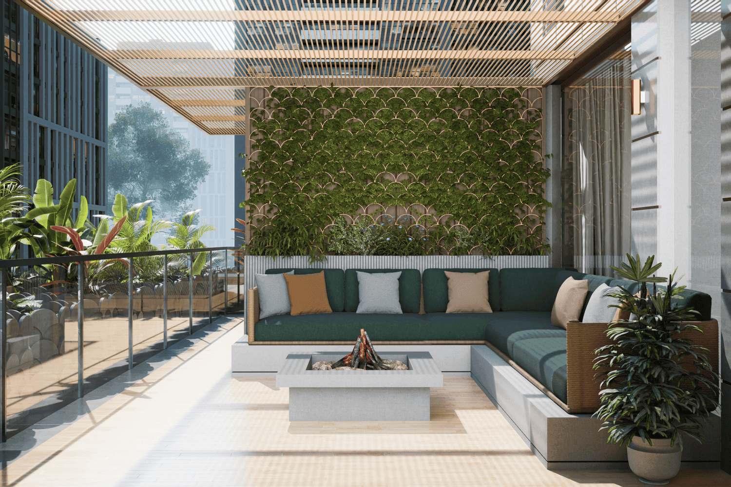 Whitestone Residences amenity Fireside in Al Satwa, Dubai, by Axiom Prime Real Estate
