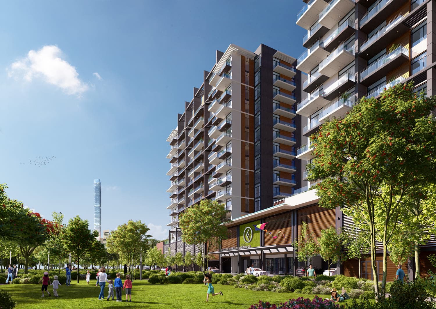 Wilton Park Residences amenity Garden Areas in Sobha Hartland, Dubai, by Ellington