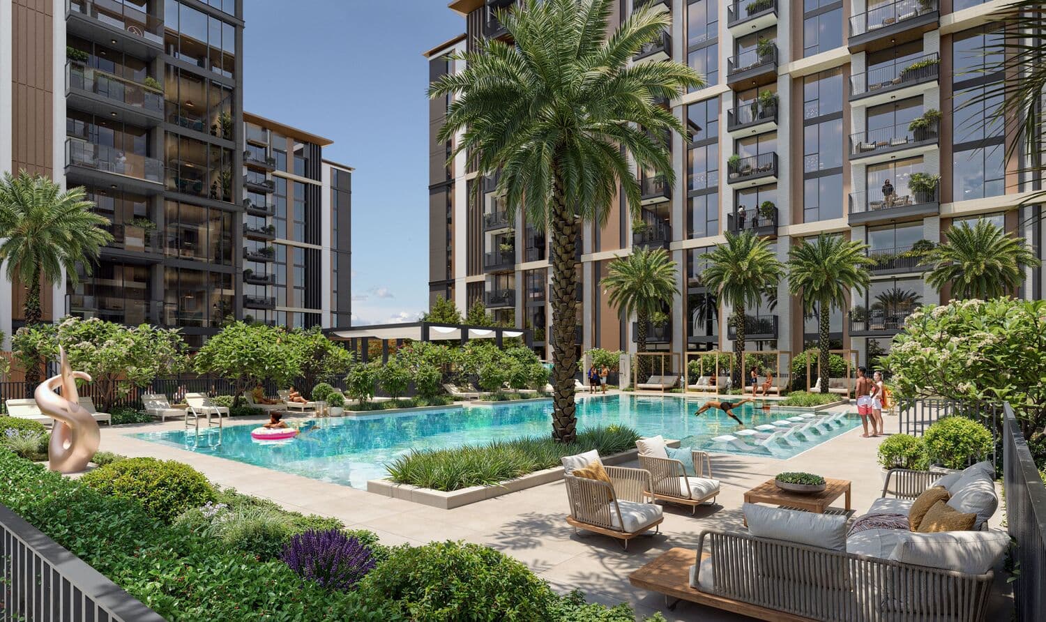 Windsor House 2 amenity Pool Deck - Dubai South, Dubai - by Ellington