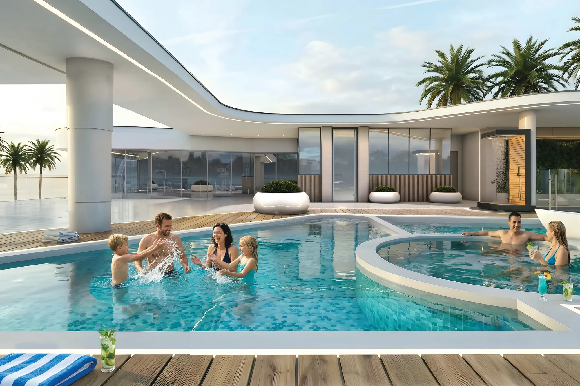 X11 amenity Jacuzzi Area & Kids Pool - Dubai South, Dubai - by BAMX Development