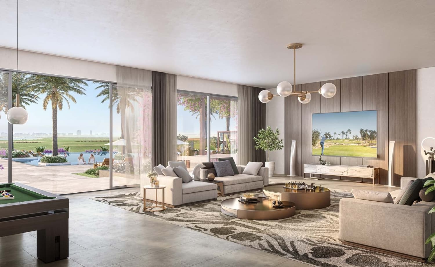 Yas Golf Collection amenity Residence Lounge in Yas Island, Abu Dhabi, by ALDAR