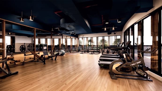 Zazen Gardens amenity State-Of-The-Art Gymnasium in Jebel Ali Village, Dubai, by ZāZEN Properties