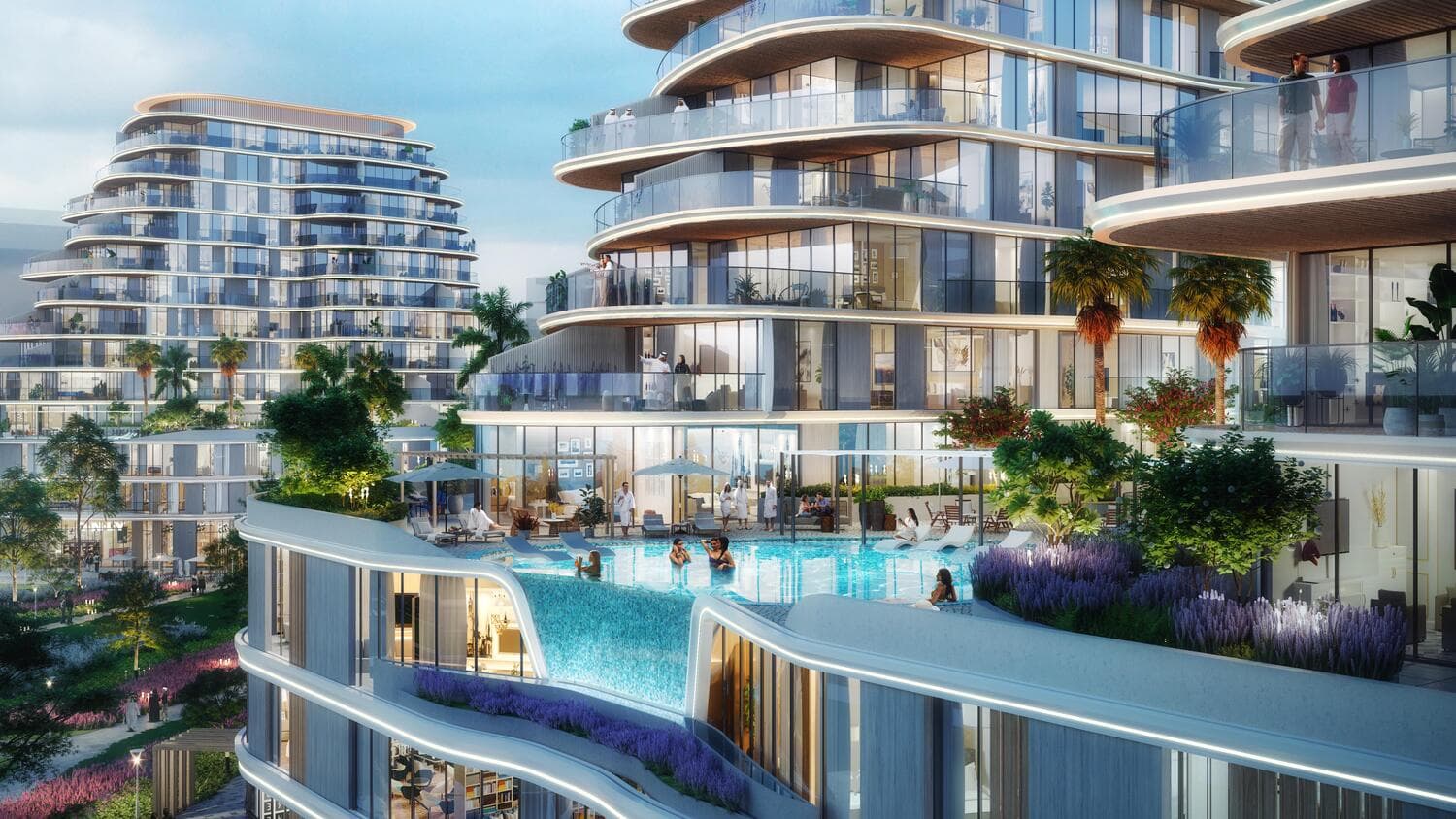 Zephyra Residences amenity Infinity Pool & Relax Area - Dubai Islands, Dubai - by Arsenal East