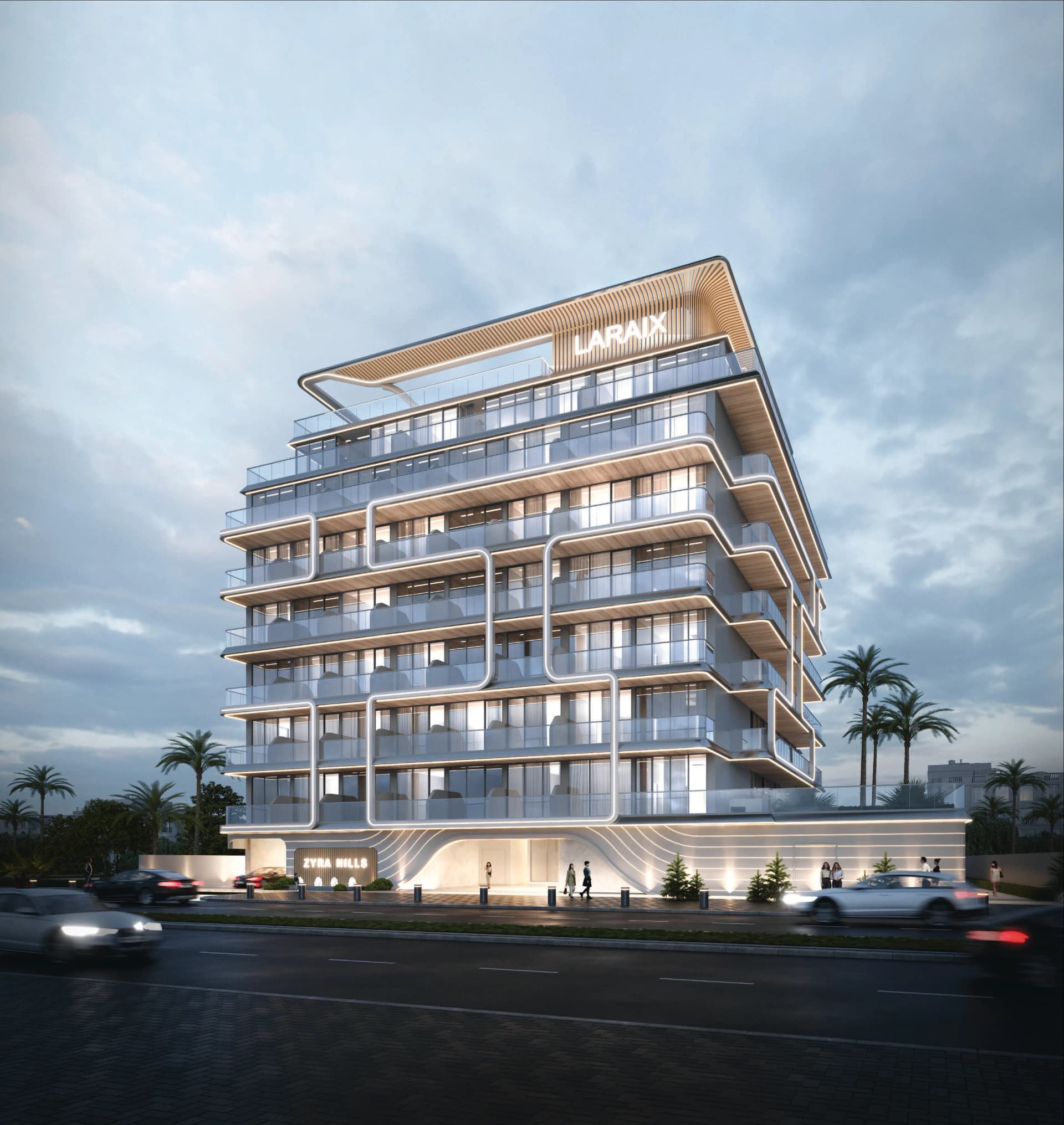 Zyra Hills exterior view in Warsan 4, Dubai, by Laraix Group