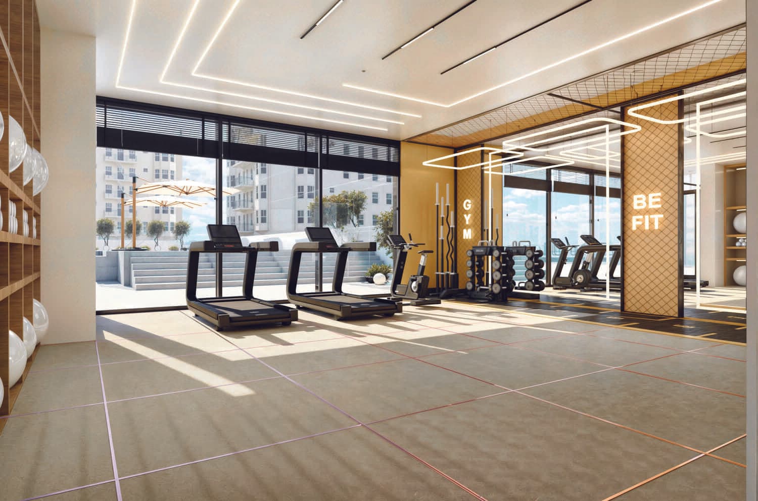 Zyra Vista Residence amenity Gym - Dubai International City, Dubai - by Laraix Group