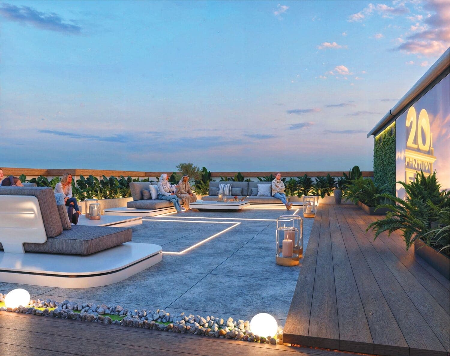 Zyra Vista Residence amenity Rooftop Sitting Area - Dubai International City, Dubai - by Laraix Group
