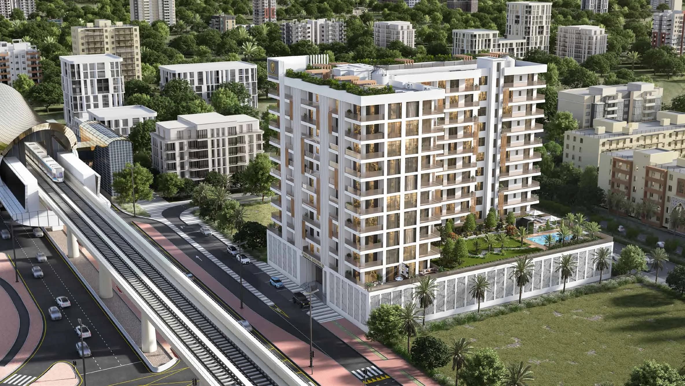 Sunbliss Residences exterior view - Al Furjan, Dubai - by Purvanchal Development