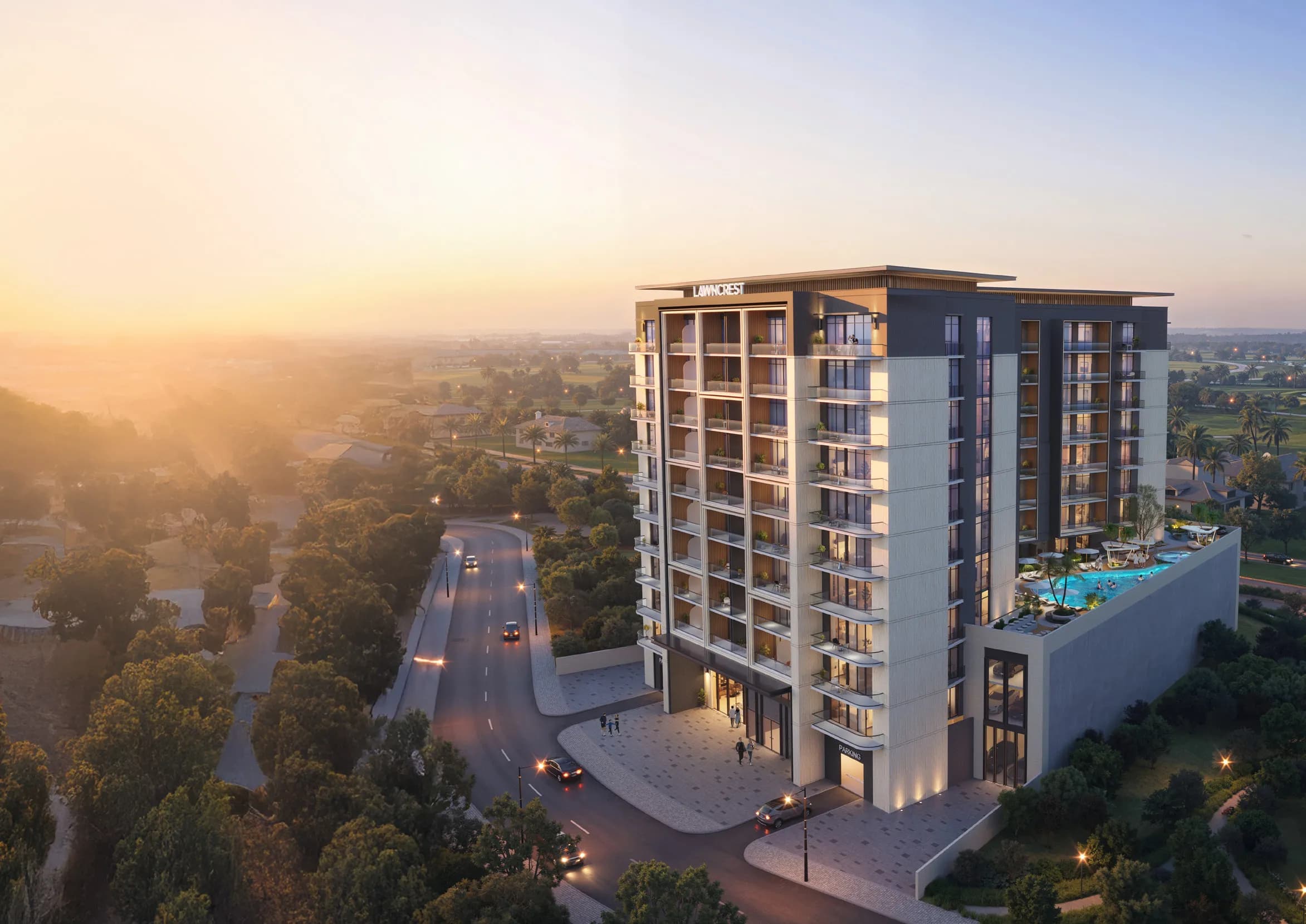 Lawncrest exterior view - Dubai Production City, Dubai - by Zimaya Properties