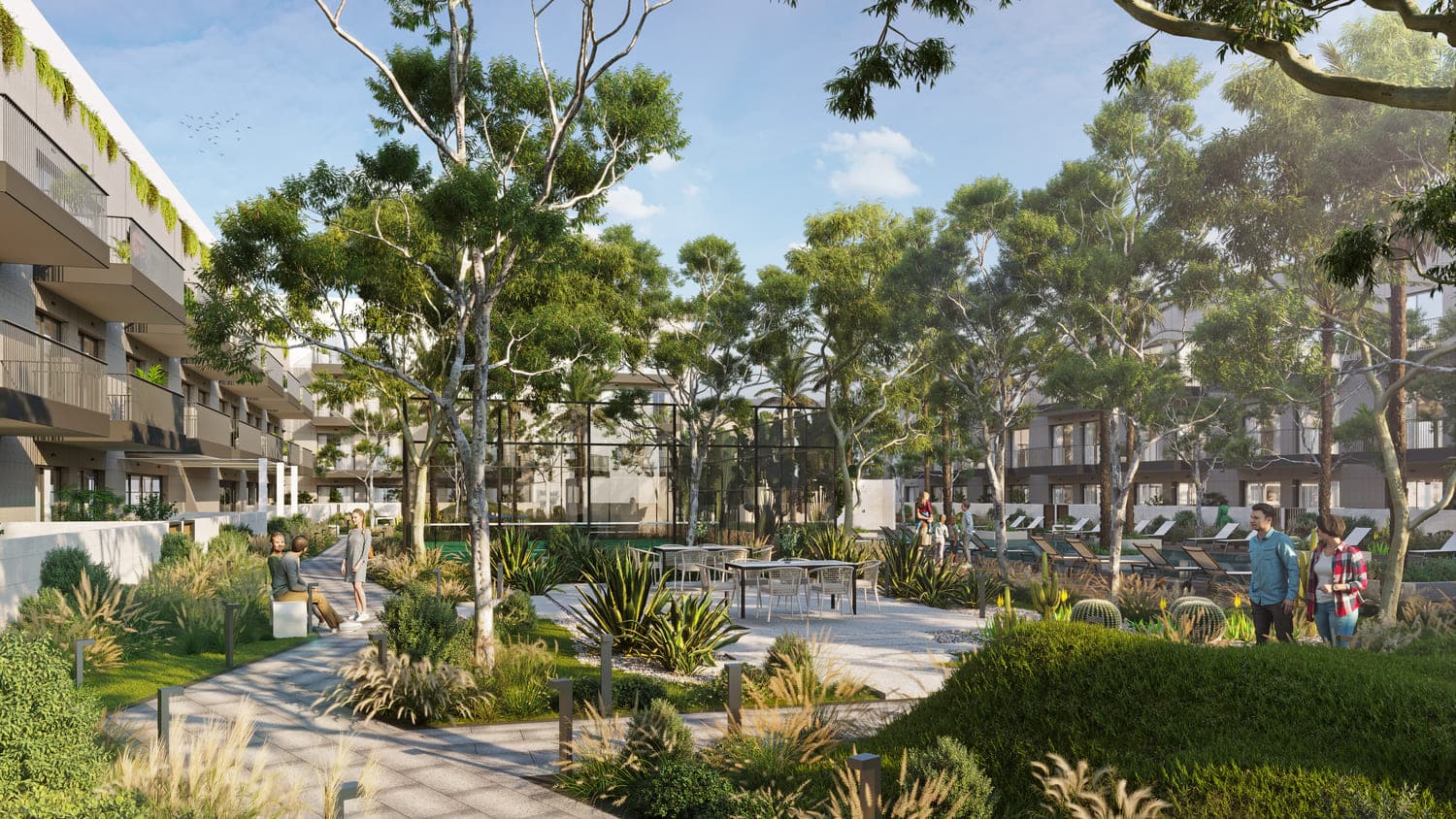 Oakley Square Residences amenity Outdoor Terrace With Lounge Areas in JVC (Jumeirah Village Circle), Dubai, by Ellington