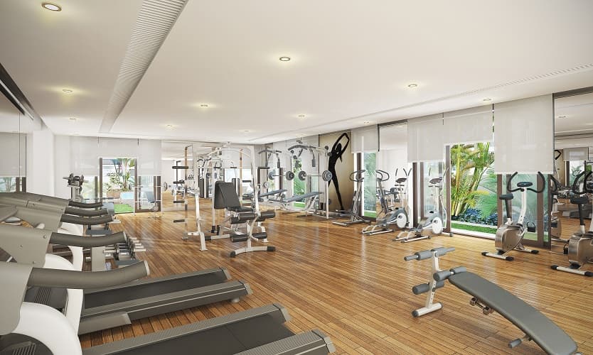 The Regent Residences amenity Gym in Town Square, Dubai, by Nshama Group